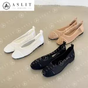 [애슬릿] 여성 플랫 슈즈 둥근코 봄 시스루 메쉬 도트 발편한 단화