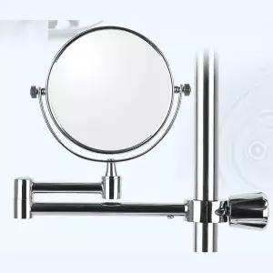 샤워실 샤워봉 거치 원형 회전 확대 거울 면도경 샤워바용소 보조미러