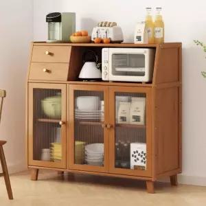 장식장 그릇 홈카페 주방 냉장고장 월넛 소형 미닫이 부엌 원목