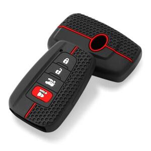 차키케이스 Fob 커버 케이스 원격 보호기 부드러운 실리콘 블랙 Toyota Rav4 Corolla Camry Avalon 자동차 액세서리 커버에