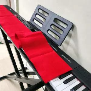 디지털 피아노 건반 덮개 빨강 먼지 방지 커버 악기 보호 소품 부드러운 소재