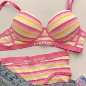 레인보우펜슬 얇은 여성용 레인보우 속옷 작은 가슴 모임 흔적 부드러운 지지대 브래지어 커버 여름