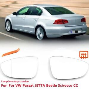 뒷머리거울 차량 측면 가열 백미러 유리 좌우 폭스바겐 VW 파사트 B7 제타 MK6 비틀 A5 시로코 CC 2008 2006 Eos