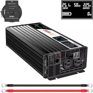 Xijia 2000W 순수 사인파 인버터 48V ~ 120V 가정용 태양광 시스템 원격 및 블루투스 제어 트럭 캠핑 20A