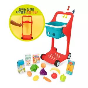 걸음마 연습 음식모형 높이조절 쇼핑카트 장난감세트 수개념 5살 사회성발달 계산기놀이 딸선물