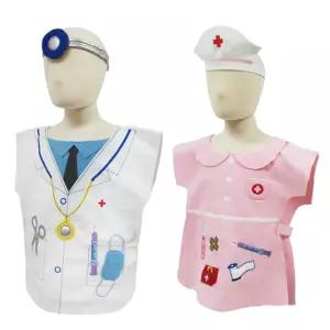 병원놀이 의상 2종세트 유아 아기 간호사옷 의사가운