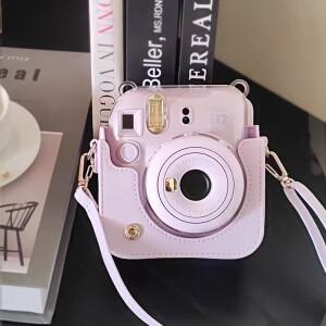 어깨 끈이 tax Mini 12 카메라 호환  인조 가죽  보호 케이스 Fujifilm 필름 여행호환  가방