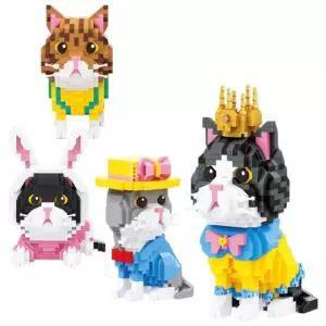 귀여운 냥냥이 블럭 장난감 나노블럭 조립 고양이 집사 어린이 완구 IqP3+3oZT