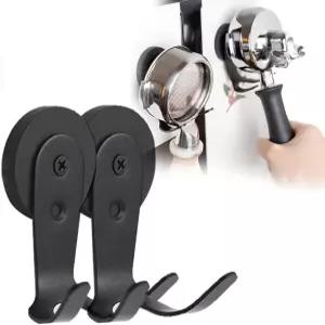 2팩 마그네틱 포터필터 탬퍼 홀더 금속 벽면용 에스프레소 액세서리 정리함 강력 자석 긁힘 방지 공간 절약