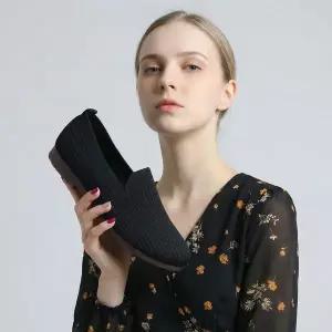 [멜팅브라운]여성 니트 슬립온 스니커즈 단화