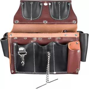 옥시덴탈 가죽 전기 기술자의 공구 케이스 - 왼손 25개의 포켓 및 홀더 미국산