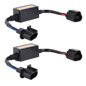 2PCS H13 자동차 LED 헤드라이트 캔버스 디코더 방지 플리커 경고  해제 하네스 저항기 키트 헤드 랜턴 캡