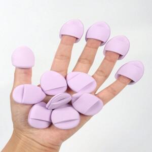 10/50Pcs 핑거 쿠션 파우더 퍼프 에어 라텍스 프리 블렌딩 스펀지  메이크업 포함