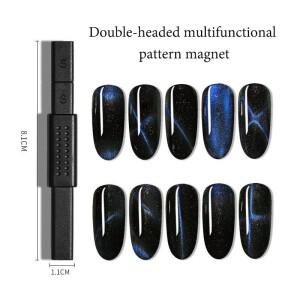 마그네틱 자석 네일 아트 스틱 고양이 눈 9D 효과용 자기 펜 UV 젤 라인 스트립 도구에  플레이트 DIY 매니