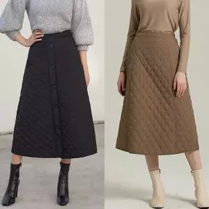 A라인퀼팅패팅스커트2종세트