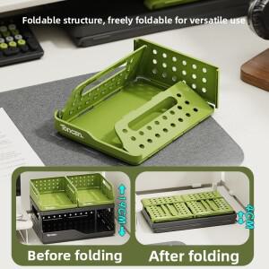 이중 레이어 속이 빈 데스크 정리함 미니멀리스트 페그보드 훅 펜 홀더 사무실 수납 선반