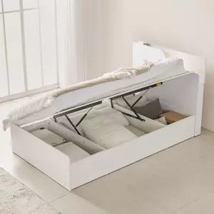 상일리베가구 라운디 선반형 LED 반자동 리프트업 수납 침대프레임 SS(슈퍼싱글)