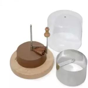 스위스마르 지루엣 치즈 초콜릿 컬러 - 테트 드 모인 치즈에 이상적인 스테인리스 스틸 칼날 및 나무