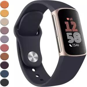 멜리야 밴드 핏빗 차지 6 밴드/핏빗 5 여성 남성 소프트 실리콘 조절식 방수 스포츠 교체용 손목 스트랩