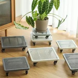 대형 화분받침 이동식 사각 다이 철제 받침대 트레이 바퀴 25x25cm 화분대