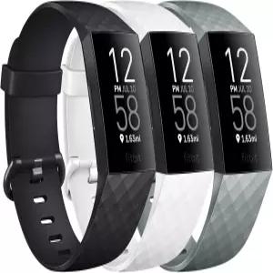 핏빗 차지 4 밴드 여성 남성용 소프트 실리콘 조절 가능한 교체 스트랩 3 팩 스포츠 / SE