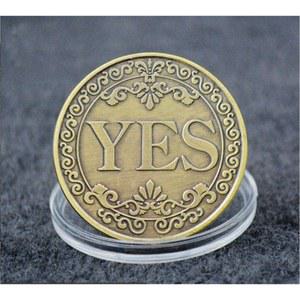 동전수집 동전 Yes Or No 컬렉션 입체 청동 럭키 금화 비트 코인 아트 크리스마스 선물