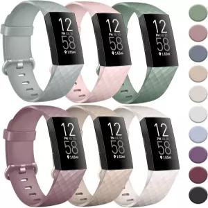 Tobfit 6 PACK 스포츠 밴드 Fitbit Charge 4 / 3 여성용 4/Charget SE 피트니스 트래커 교체 스트랩 (6팩)