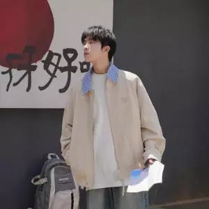 투피스 페이크 빈티지 봄가을 코트 재킷 칼라 체크 남자하프코트 ible3