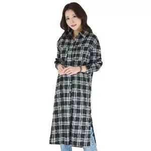 [NS홈쇼핑](삽)멜린 타탄 체크 롱 셔츠 원피스 2종(오픈가능)[35730205]