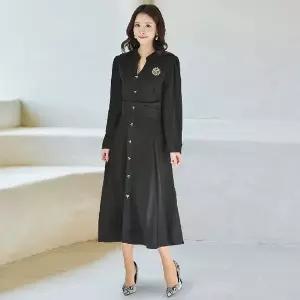 [NS홈쇼핑](삽)리본 큐빅 플레어 원피스(색상선택)[35730232]