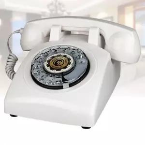 레트로전화기 벽걸이 골동품 전화기 버튼 전화 다이얼 복고 장식품 구식