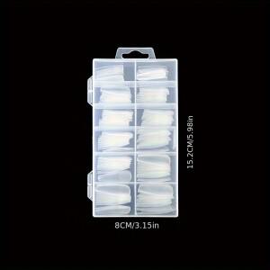 투명 관/아몬드/ 하이힐/타원형/사각형/기타 모양 스타일 박스형 손톱 120개 12가지 크기 풀 커버리지 아크