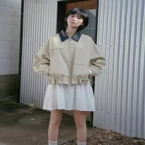 [랩][LAP] 카_라 배색 스트링 점퍼 AS1WZ261 (P003771129)