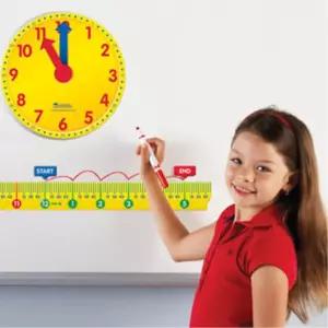 자석 원형시계2개 길이자 초등학교 수업용 교구 남아 시간놀이 산수 장난감 수학 완구