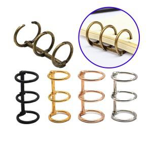 50개 레트로 메탈 루즈 리프 북 바인더 힌지 링 바인딩 캘린더 서클 3 노트북 앨범 스크랩북 클립용