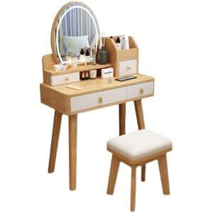 원목수납화장대 조명화장대 LED 메이플/단일서랍/조명/60cm 800 테이블 수납형 설치