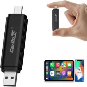 Carlinkit MINI SE 무선 카플레이 어댑터 - USB-A 및 USB-C 듀얼 포트 플러그 앤 플레이 호환
