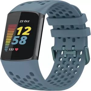 핏비트 차지 6과 호환되는 탑퍼펙트 스포츠 밴드 조절 가능한 통기성 소프트 실리콘 교체 시계 스트랩 5