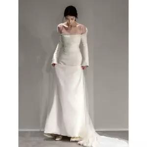 오프숄더 긴팔 웨딩드레스 웨딩촬영 의상 청순