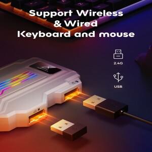 AIMZENIX STRIKER PRO KM 게임 어댑터 PS4 PS3 ONE X360 XSS NSwitch 호환 3.5mm 헤드폰 지원 앱 지원