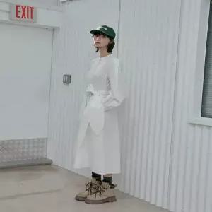 [랩][LAP] 헨리넥 허리매듭 롱 원피스 AS1WO262 (P003771152)