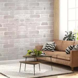 곰팡이방지 단열벽지 셀프 도배지용 접착식 파벽돌 화이트 2.5M