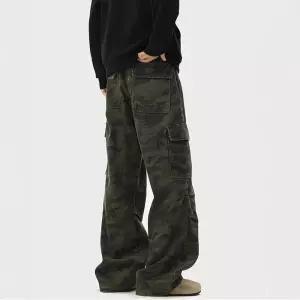 썬더볼츠 팬츠 남성용 남사친 봄 캐주얼 카고 멀티 포켓 카모플라쥬 남녀 일자 슬랙스 KKE1