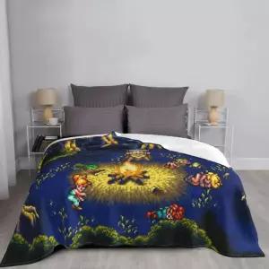 크로노 트리거 캠프파이어 침대보 담요 양털 겨울 봉제 게임 판타지 파이널