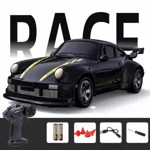 초소형 rc카 자동차 무선조종 입문용 수륙양용 RC 제어 블랙 포르쉐 993 스포츠카 건타입