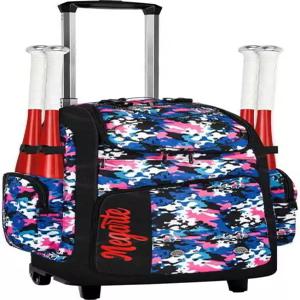 바퀴가 달린 롤링 야구 가방 60L 백팩 소프트볼 헬멧 및 포수 장비 보관 독립 신발 수납 공간이 있는 4개의