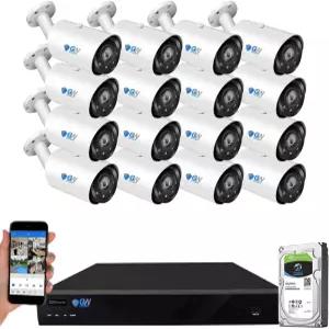 Gw 4K (3840x2160) 4배 광학 모터 줌 실외 8MP 돔 PoE IP 16채널 카메라 시스템 130FT 야간 투시 AI 얼굴