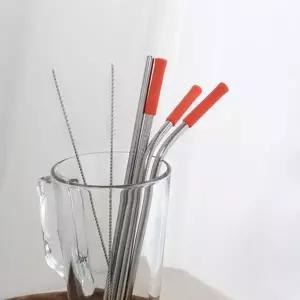 실리콘 빨대 다회용 친환경 스무디 스테인리스 빨대 세척솔 메탈 아이스