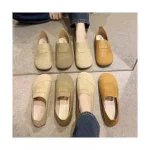 여사친 가을 라운드 통굽 폼 단화 신발 플랫 슬림 토오픈 KS3