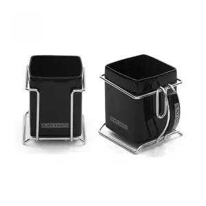 블랙 도자기 수저 케이스 손잡이 스푼통 식기 보관함